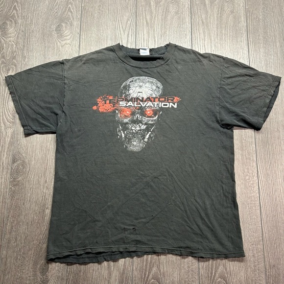 Ripple Junction Other - Vintage Terminator Salvation T-800 Skull Graphic T-Shirt Black Large Distressed